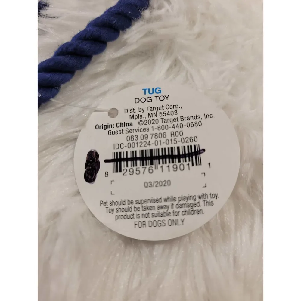 Boots & Barkley Navy Tug Dog Toy- NWT